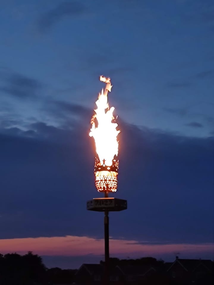 The Chinnor Beacon - The beacon was lit on Thursday 2nd June in the playing field